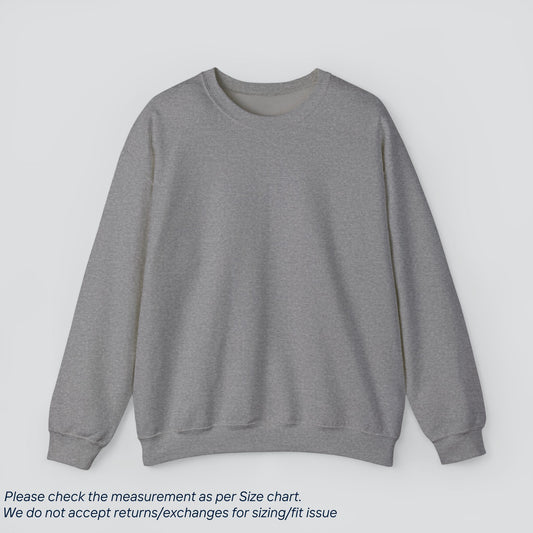 Graphite Heather Solid Color Sweatshirt Premium US Cotton