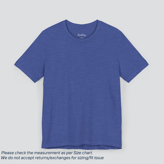 Plain Heather True Royal Blue Color Tee - Premium US Cotton T-Shirt