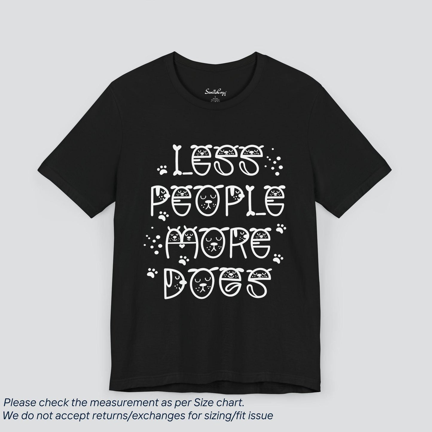 Canine Lover's Delight Tee - Funny 'Less People More Dogs' Graphic T-Shirt