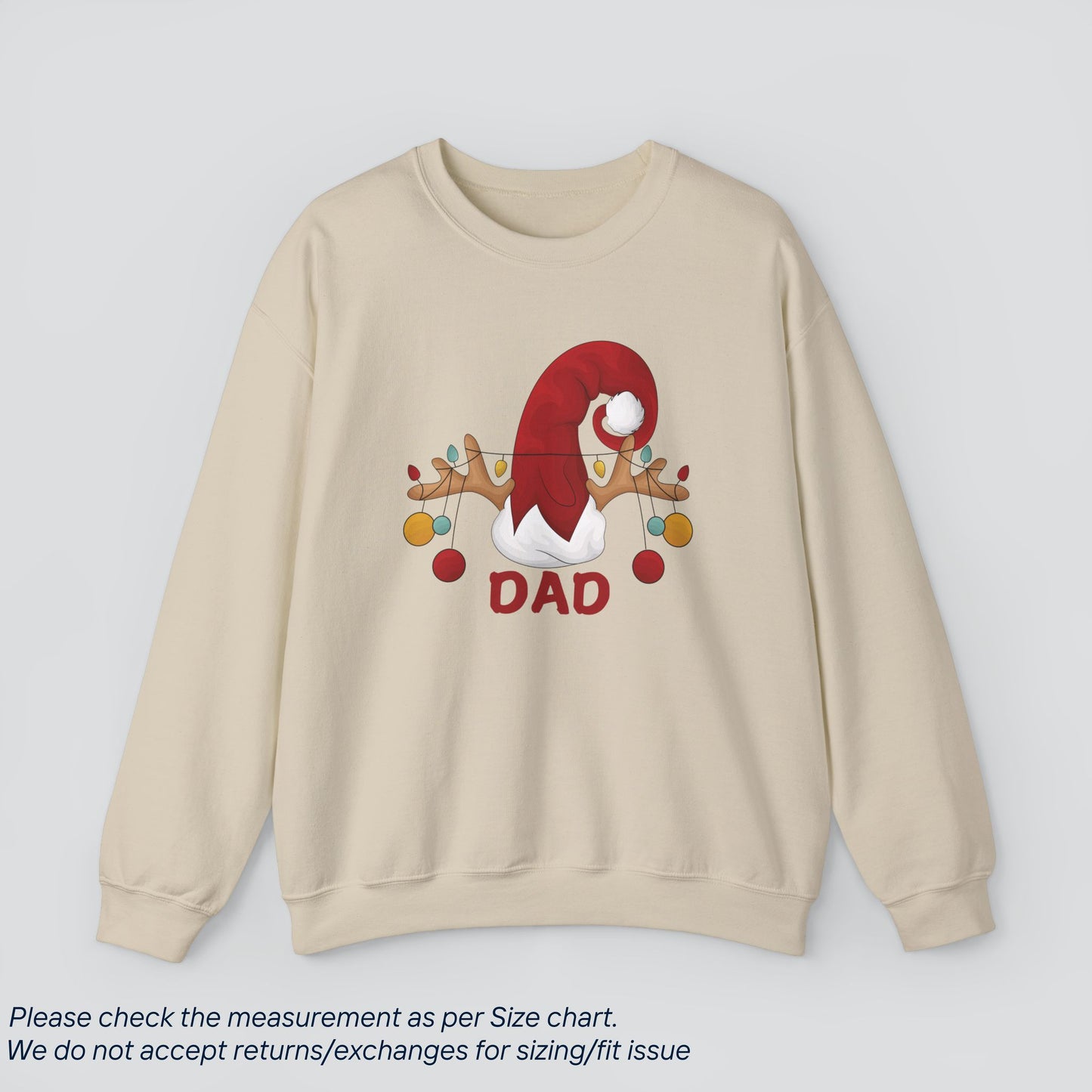 Christmas Reindeer Dad Sweatshirt - Dad's Holiday Gift  Premium US Cotton