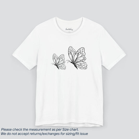 Double Wings of Freedom Tee - Minimalist Butterfly Design