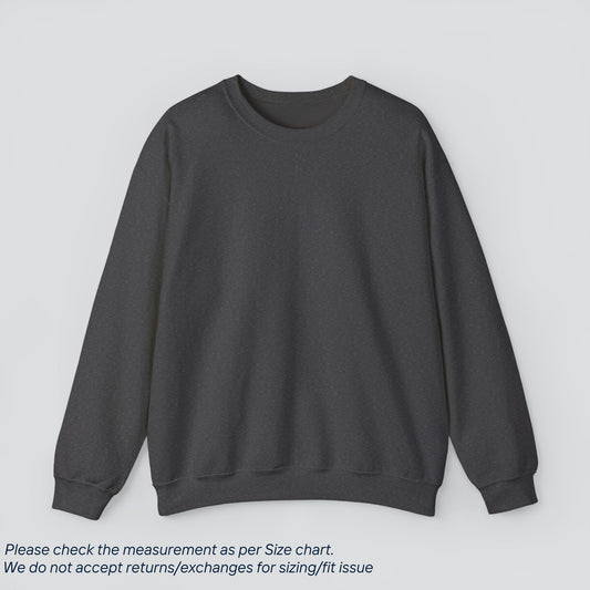 Dark Heather Solid Color Sweatshirt Premium US Cotton