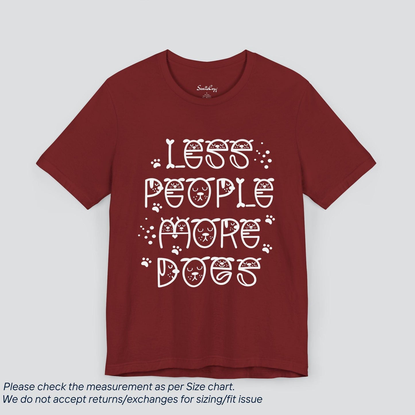 Canine Lover's Delight Tee - Funny 'Less People More Dogs' Graphic T-Shirt