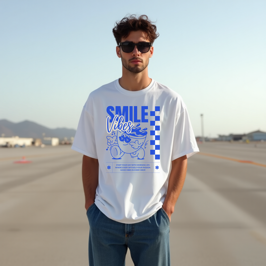 SMILE Vibes Streetwear Oversized Tshirt - Premium Indian