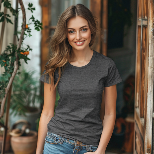 Classic Charcoal Grey T-Shirt for Women | Premium Quality | SereneCozy