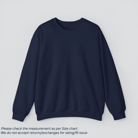 Navy Blue Solid Color Sweatshirt Premium US Cotton