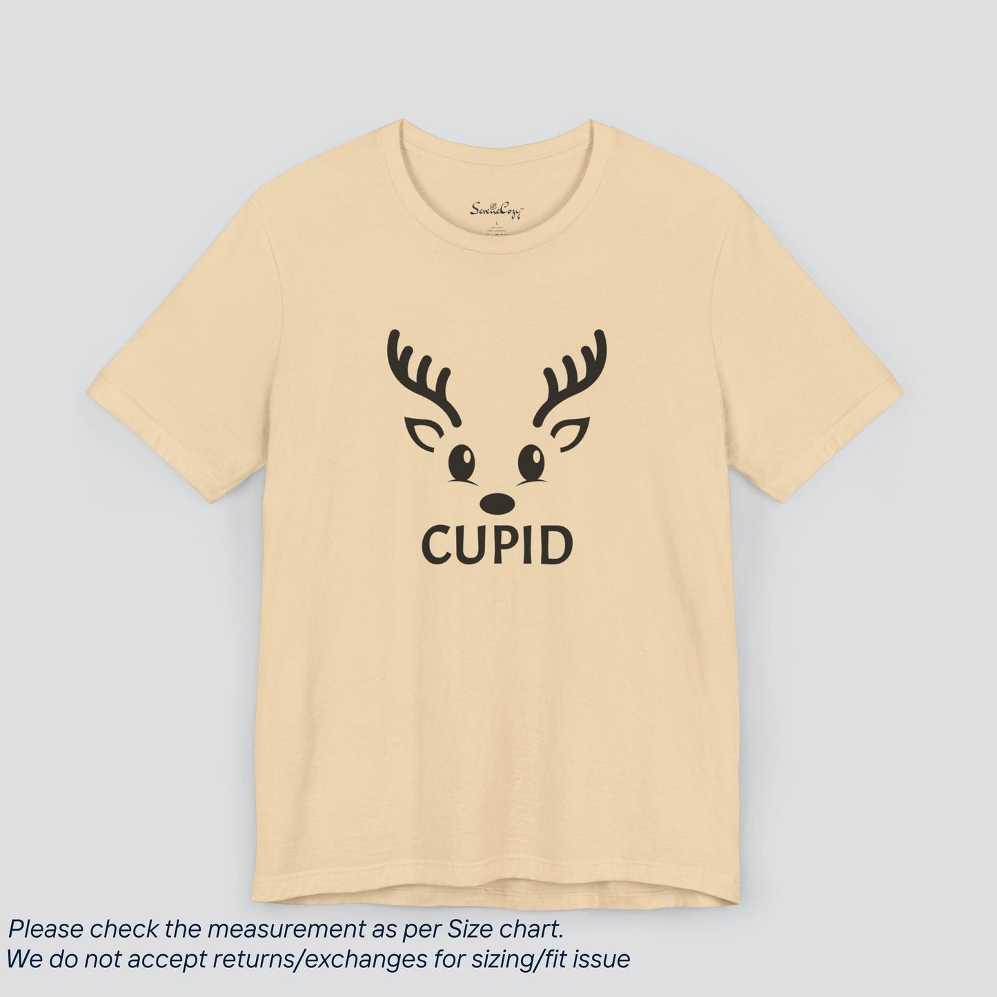 Cupid Reindeer Crew T-shirt Premium US Cotton