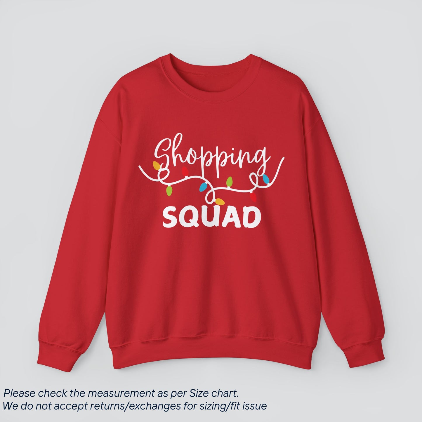 Holiday Shopping Crew Sweatshirt - Gift Shopping Squad  Premium US Cotton