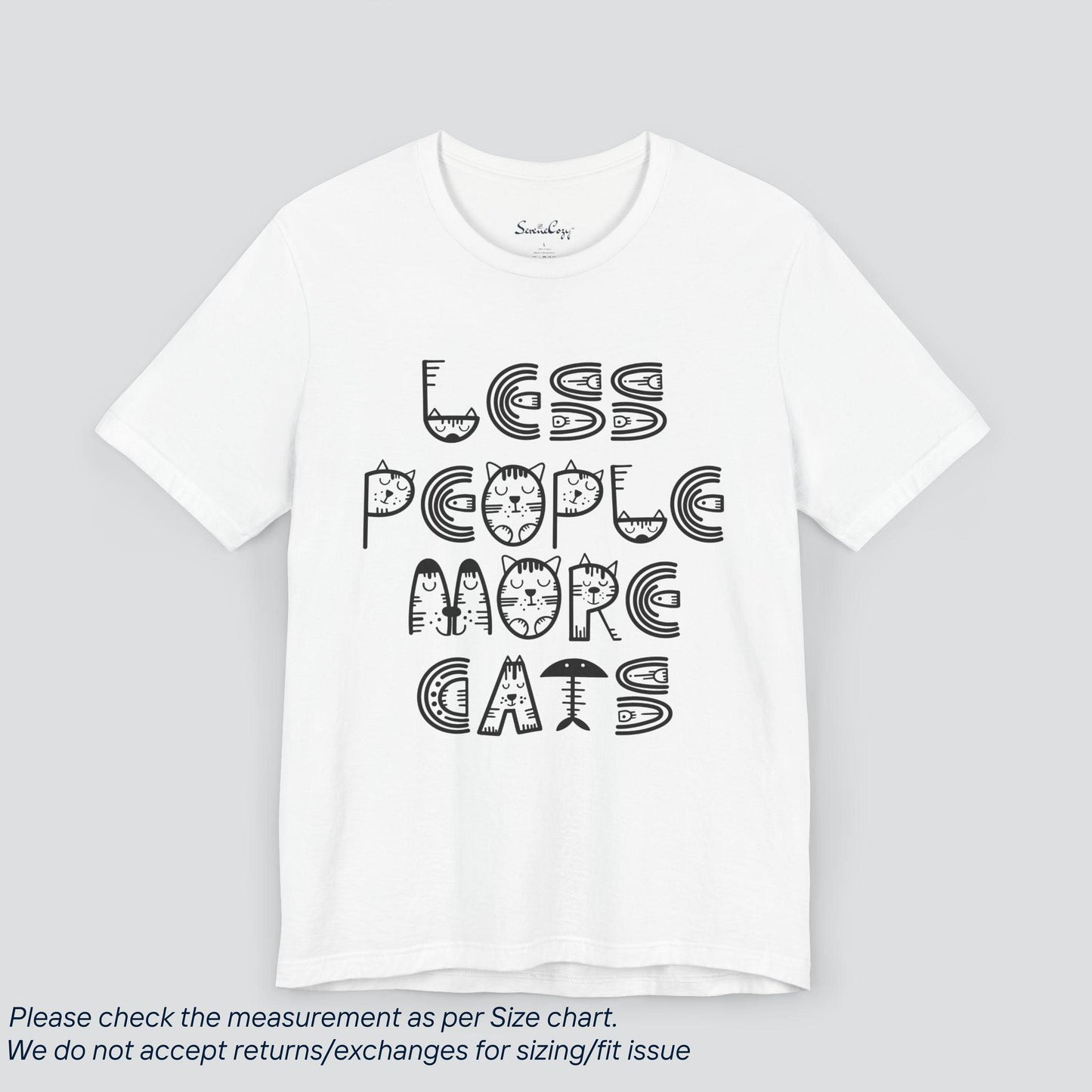 Less People, More Cats Tee - Feline Lover's Funny Graphic T-Shirt