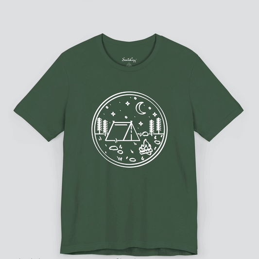 Camping Illustration Men's T-Shirt Dark Colors Image 1