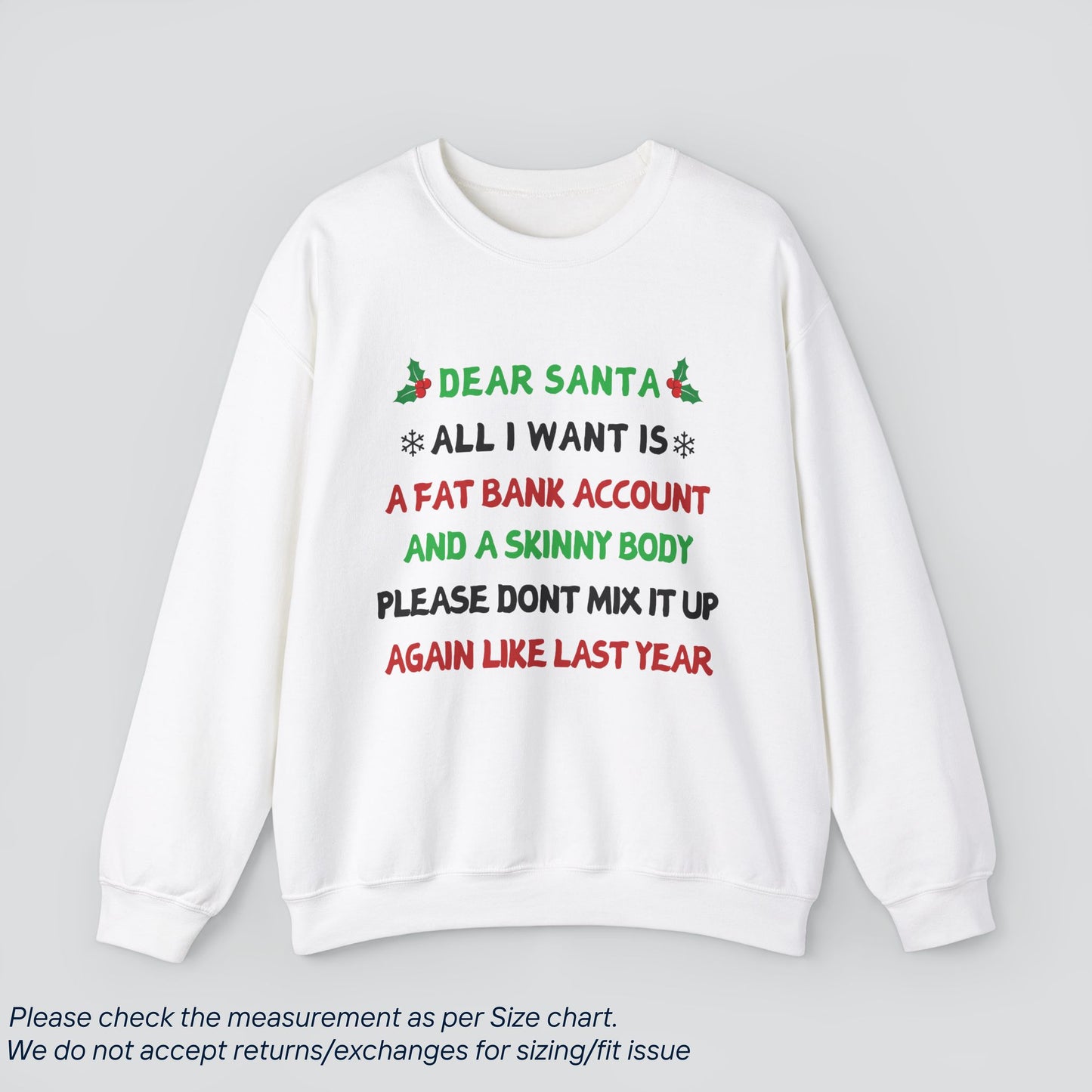 Funny Christmas Sweatshirt - Merry Humor Holiday Gift  Premium US Cotton