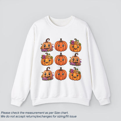 Cute Kawaii Halloween Floral Pumpkin Halloween Sweatshirt