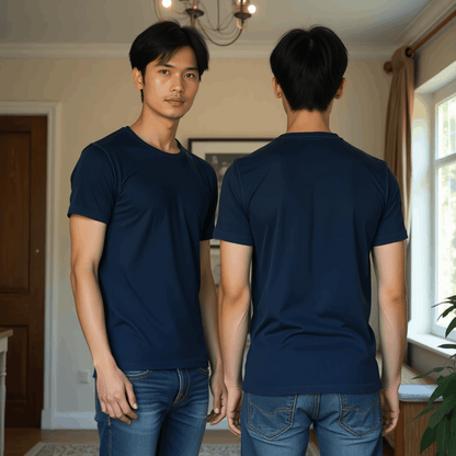 Classic Navy Blue T-Shirt for Men Premium Quality Image 2