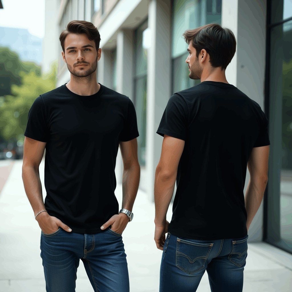 Classic Black T-Shirt for Men Premium Quality SereneCozy Image 2