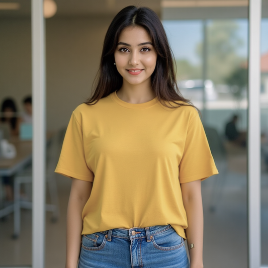 Classic Mustard Yellow T-Shirt for Women Image 1