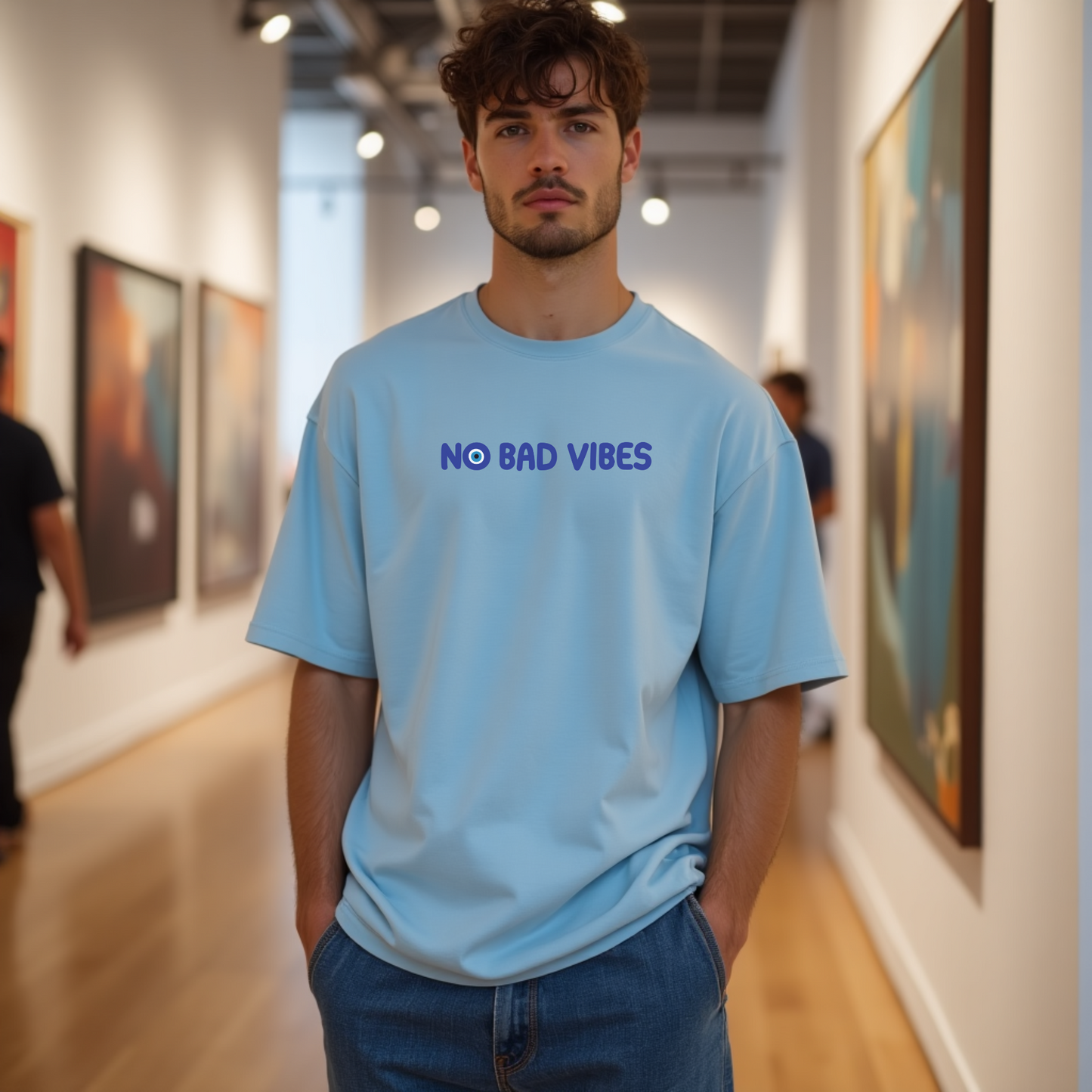 No Bad Vibes Evil Eye Protection Premium Oversized Tshirt