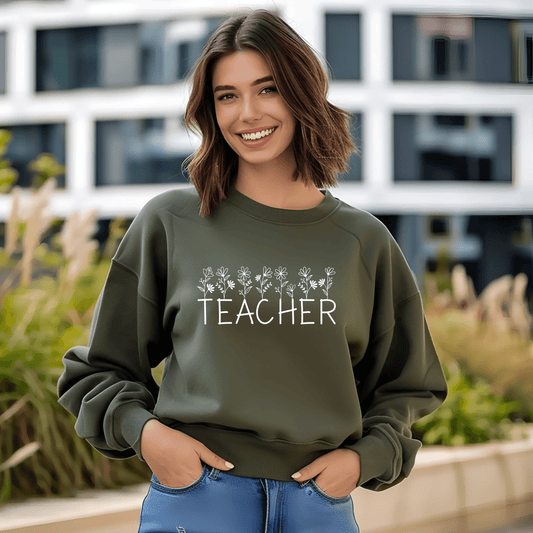 Floral Teacher Sweatshirt