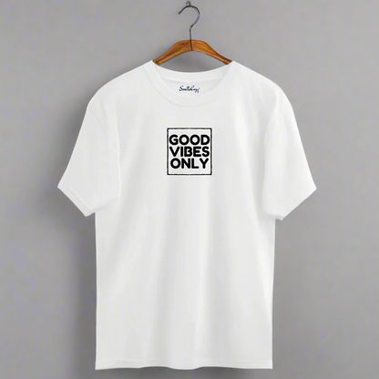 GOOD VIBES ONLY Oversized Tshirt - Premium Indian Positivity