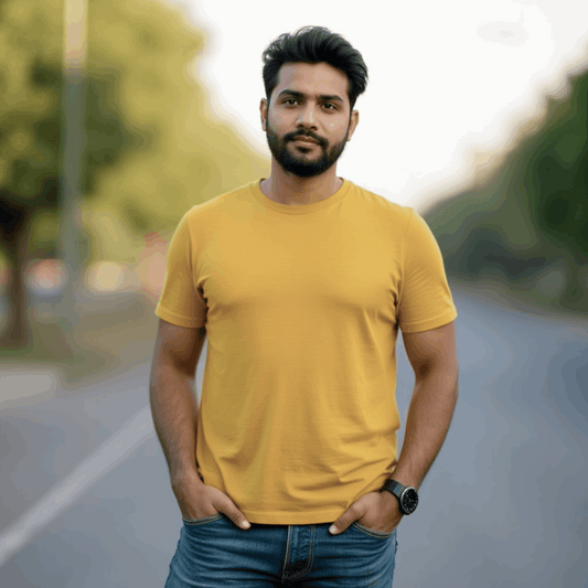 Classic Mustard Yellow T-Shirt for Men Image 1