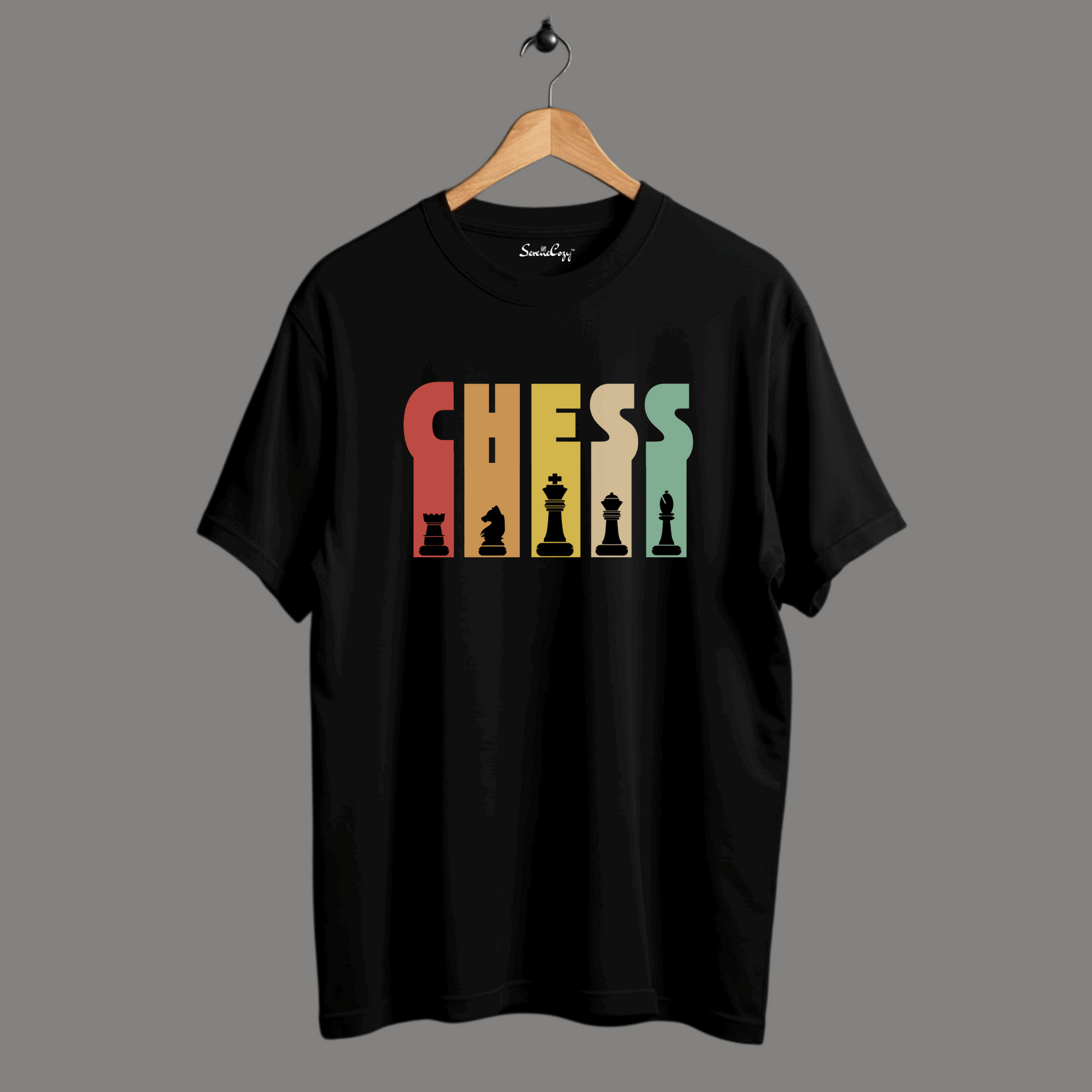 Strategic Chess Pieces Premium Silhouette Oversized T-shirt | SereneCozy
