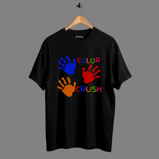 Color Crush in Hand Print Black Oversized T-Shirt