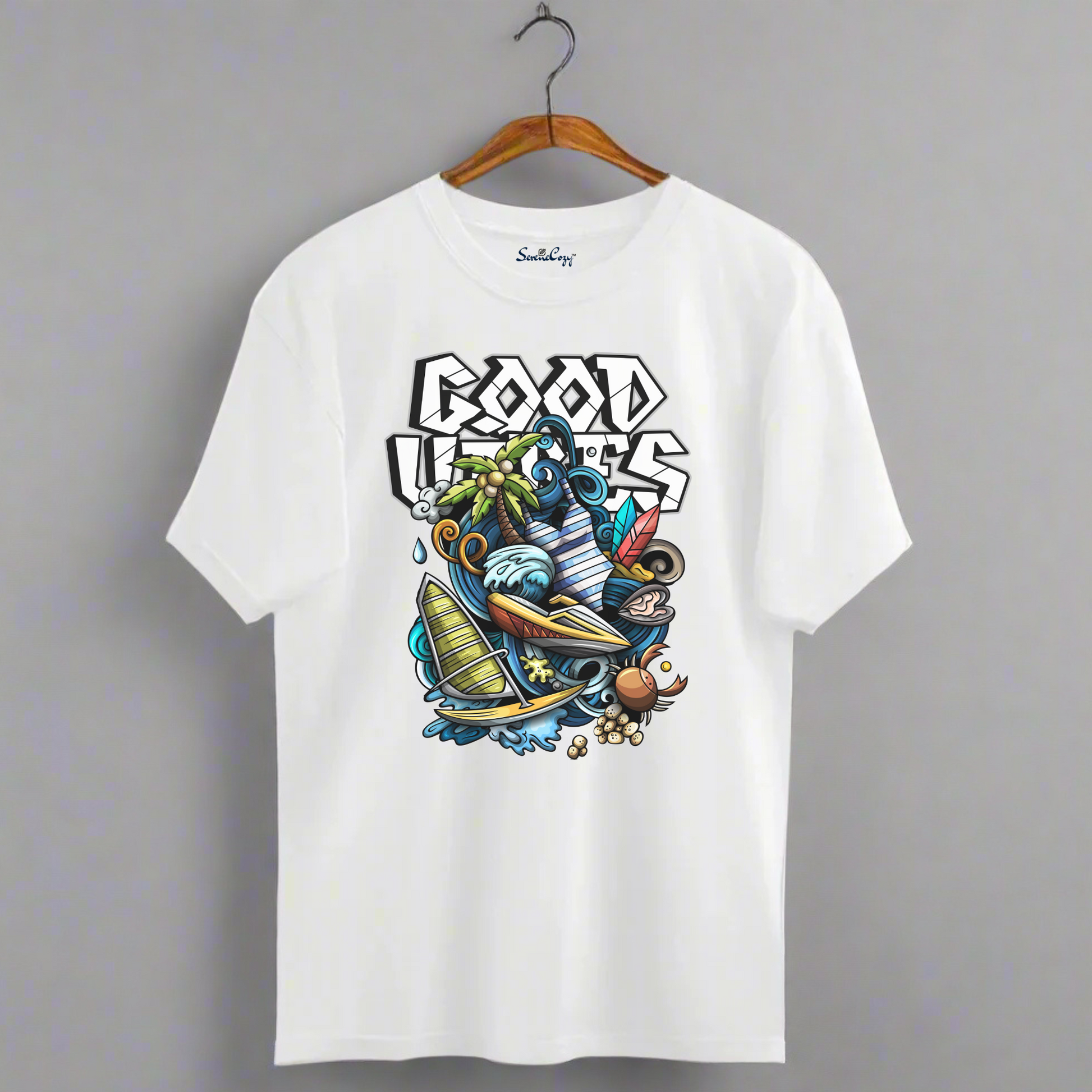 GOOD VIBES Graphic Oversized Tshirt - Premium Indian