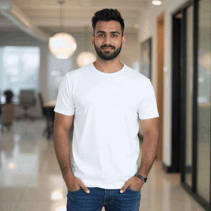 Classic White T-Shirt for Men Premium Quality Image