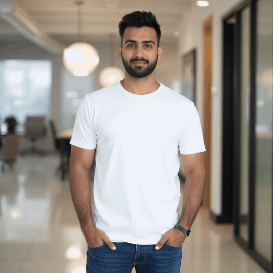 Classic White T-Shirt for Men Premium Quality Image