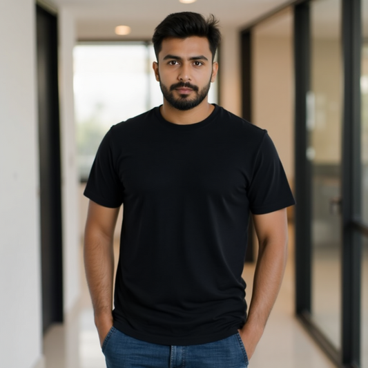 Classic Black T-Shirt for Men Premium Quality SereneCozy Image 1