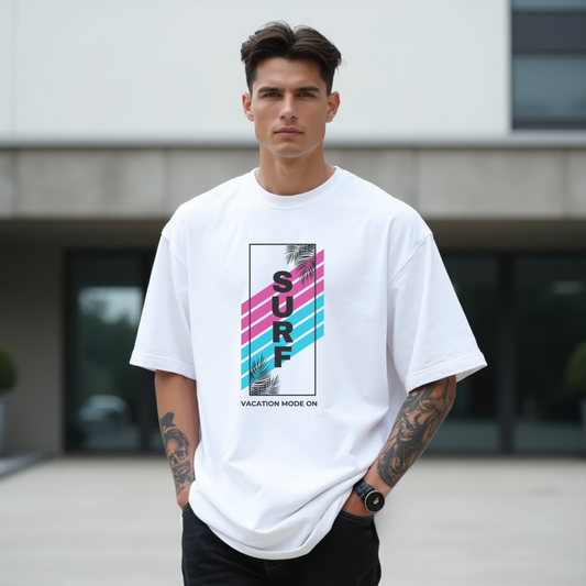 SURF Vacation Mode On Oversized Premium Tshirt