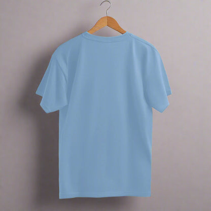 PLAY Basketball Silhouette Premium Oversized T-shirt Baby Blue back