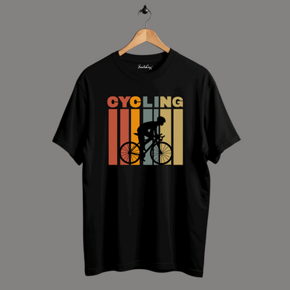 Dynamic Cycling Silhouette Premium Oversized T-shirt | SereneCozy