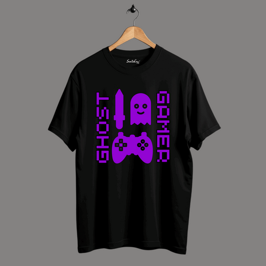 Ghost Gamer Black Oversized T-Shirt