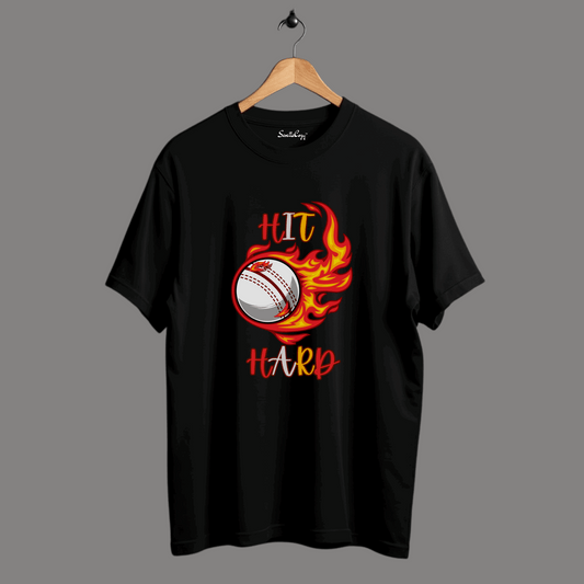 Cricket Lover's Hit Hard Oversized Tshirt