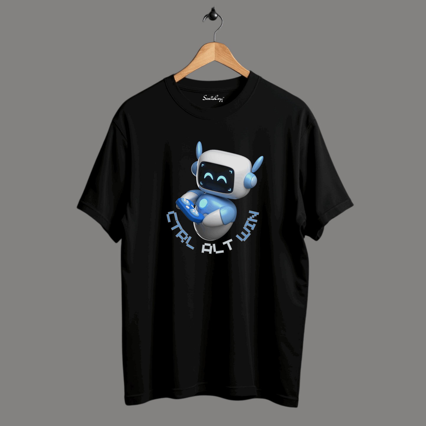 Ctrl Alt Win Black Oversized T-Shirt