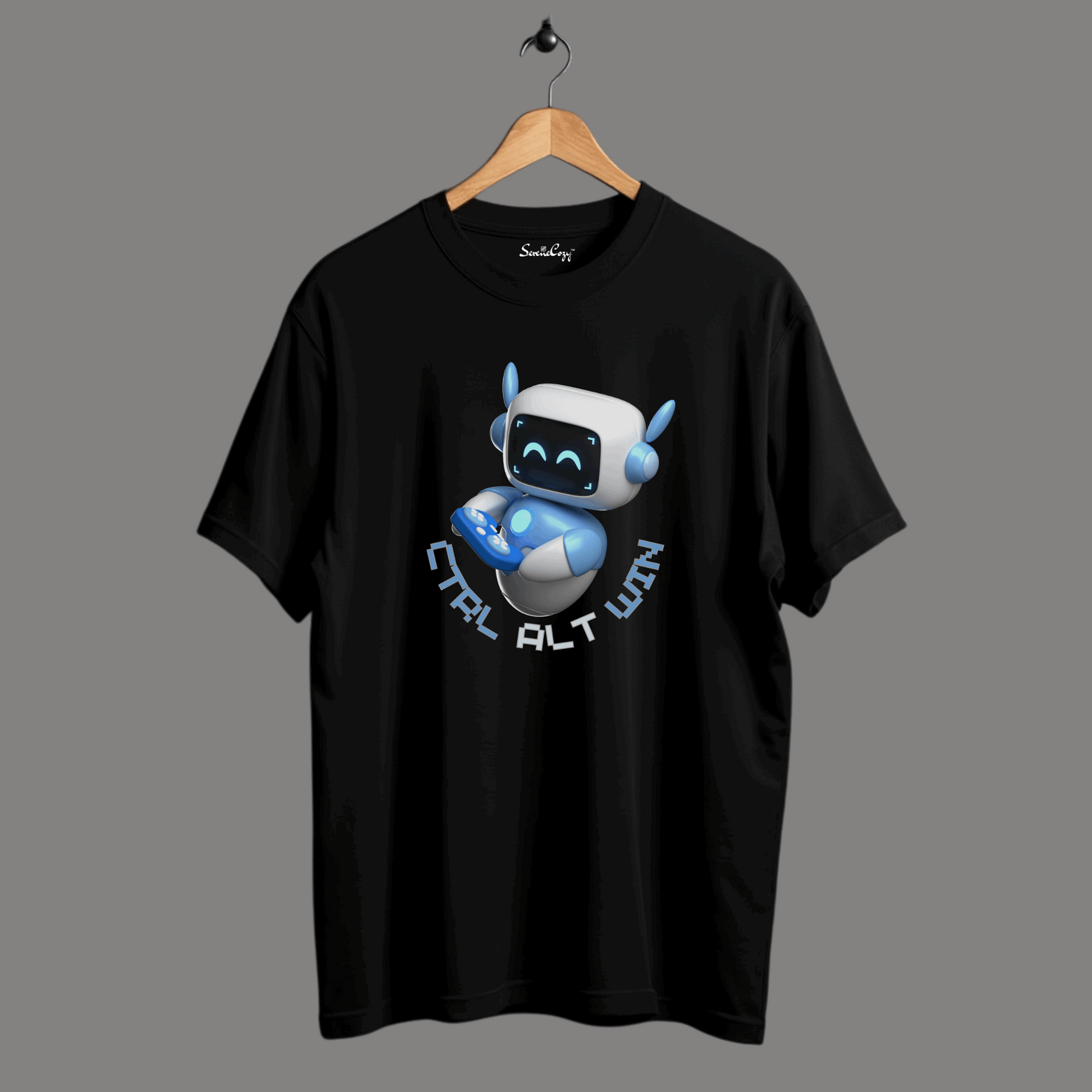 Ctrl Alt Win Black Oversized T-Shirt